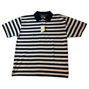 NWT Choice Sports Wear Striped Blue Polo Golf Shirt Mens Size Medium